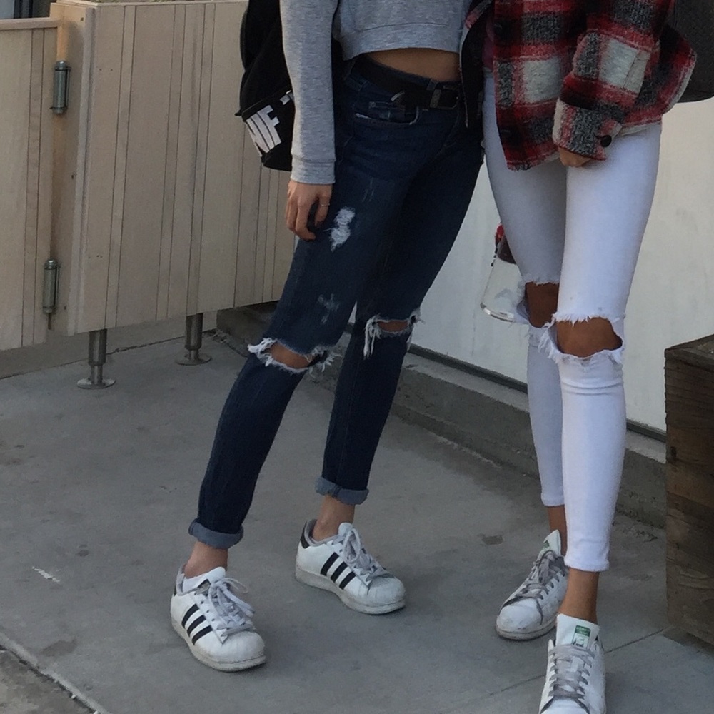 Mid-rise deep blue skinny jeans by LF